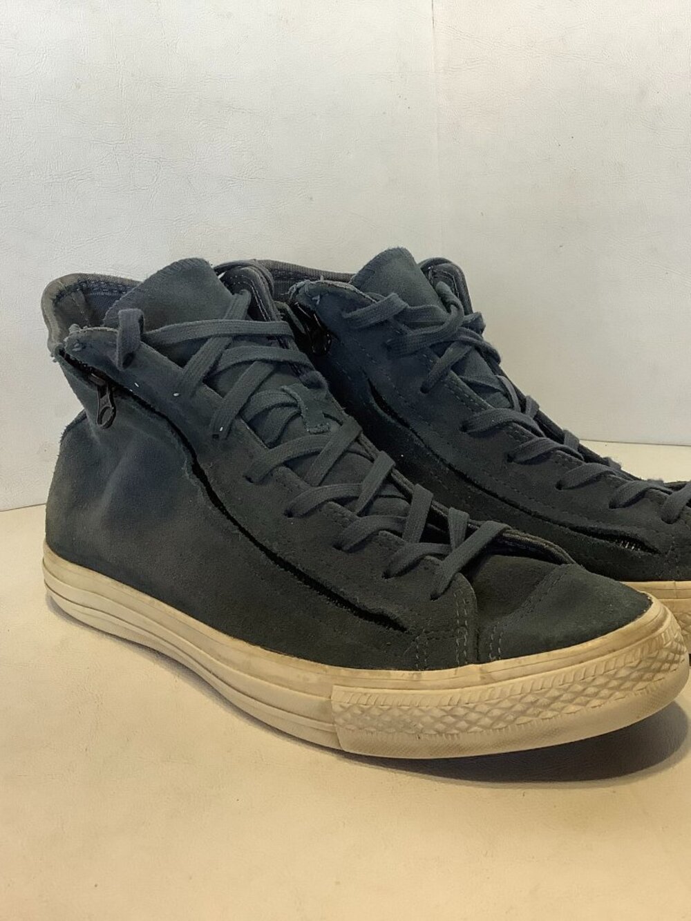 Converse All Star Suede Double Zip Hi Top Shoes Blue Size Men 11 Women 13